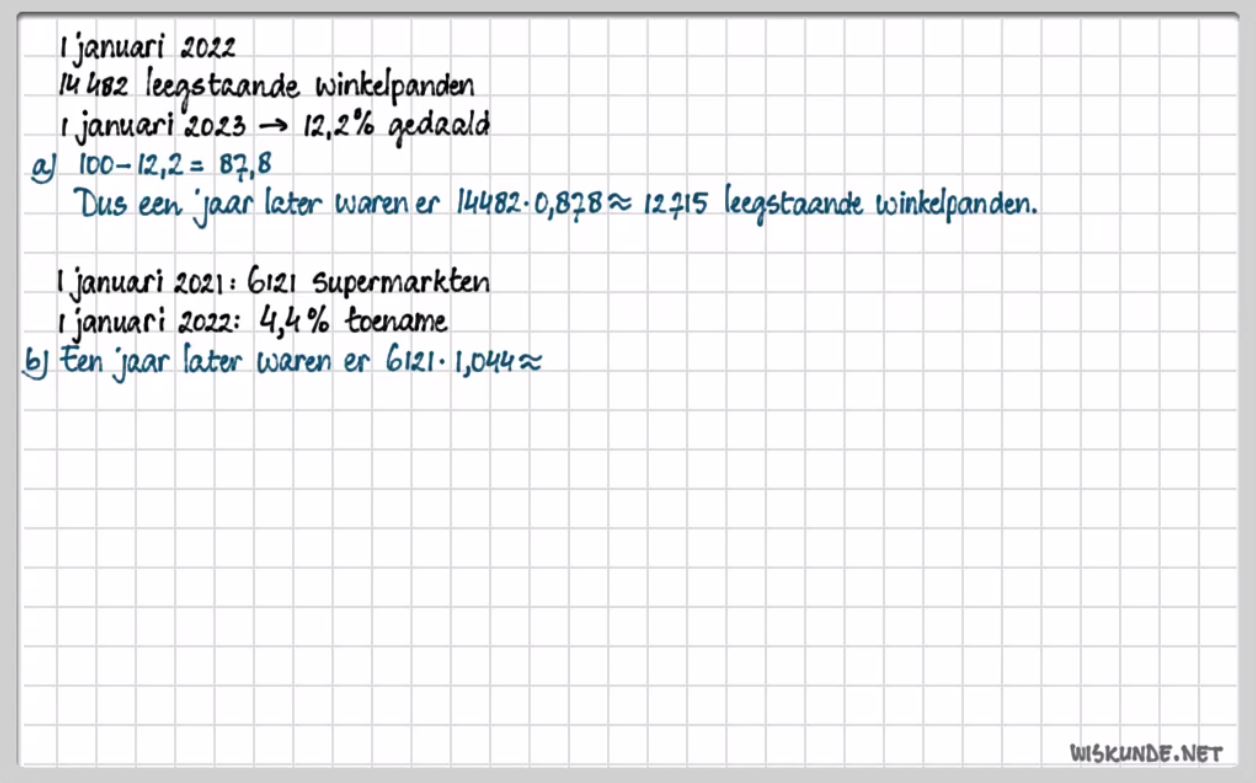 Procentuele verandering Opgave 10