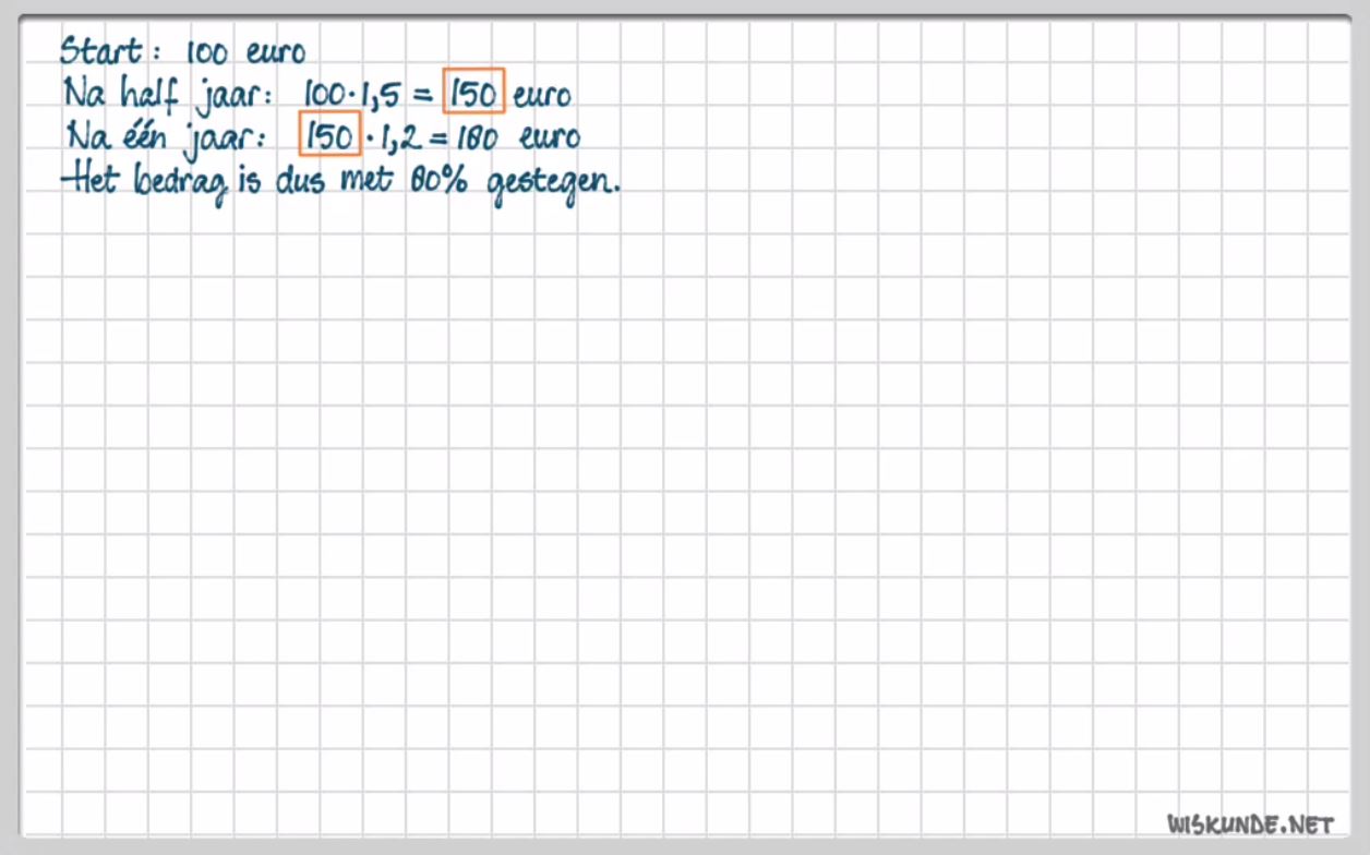Procentuele verandering Opgave 13