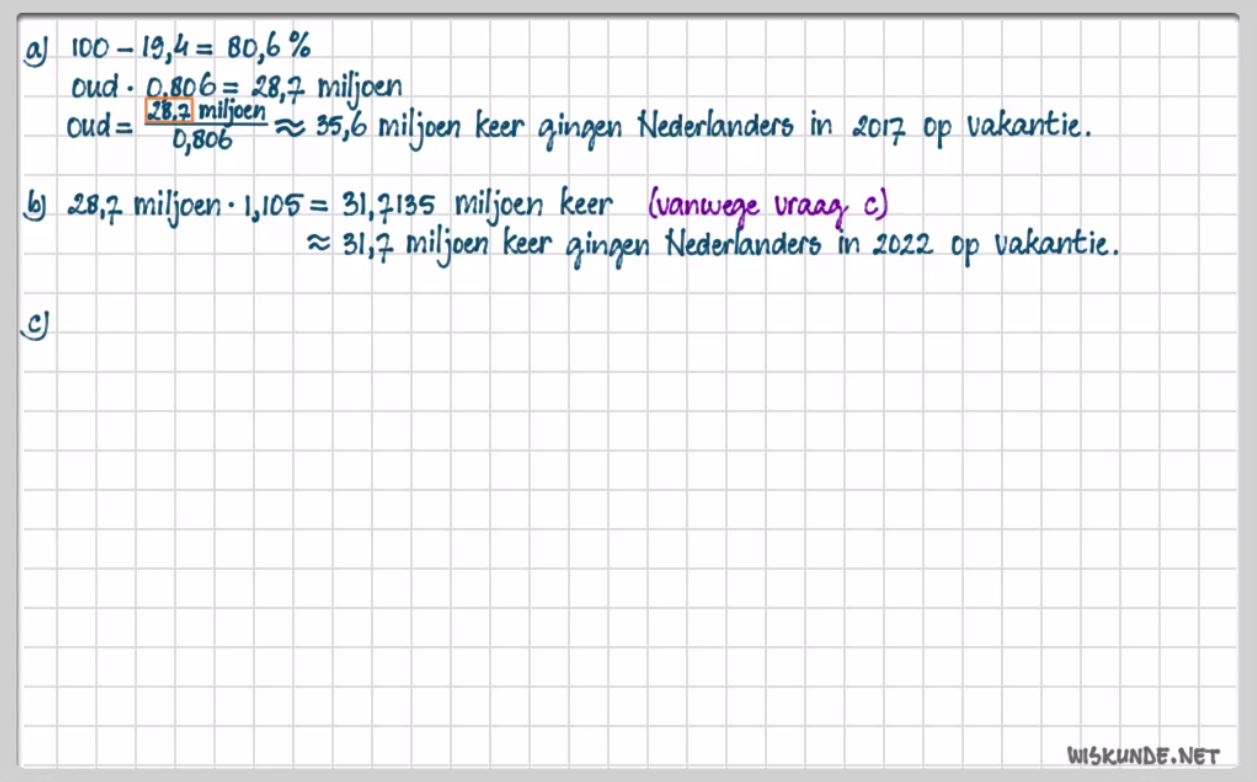 Rekenen met procenten Opgave 28