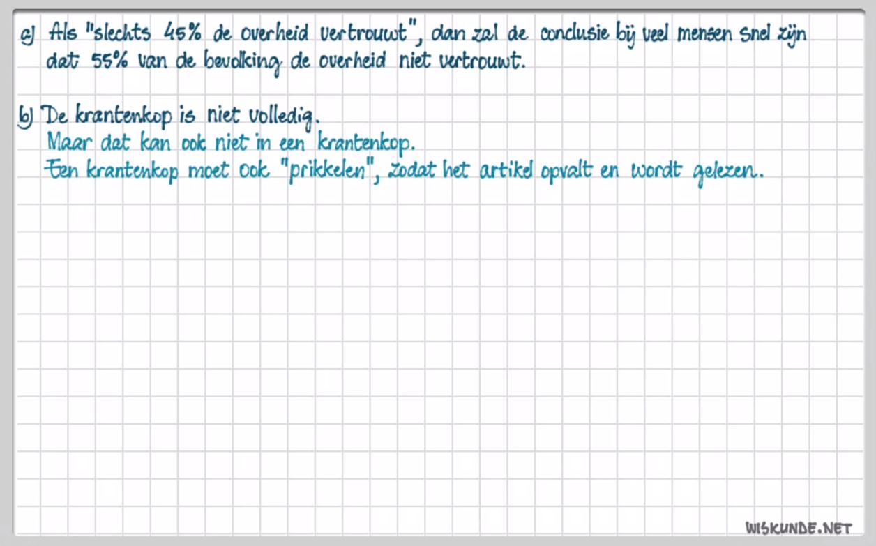Misleidende statistiek Opgave 57