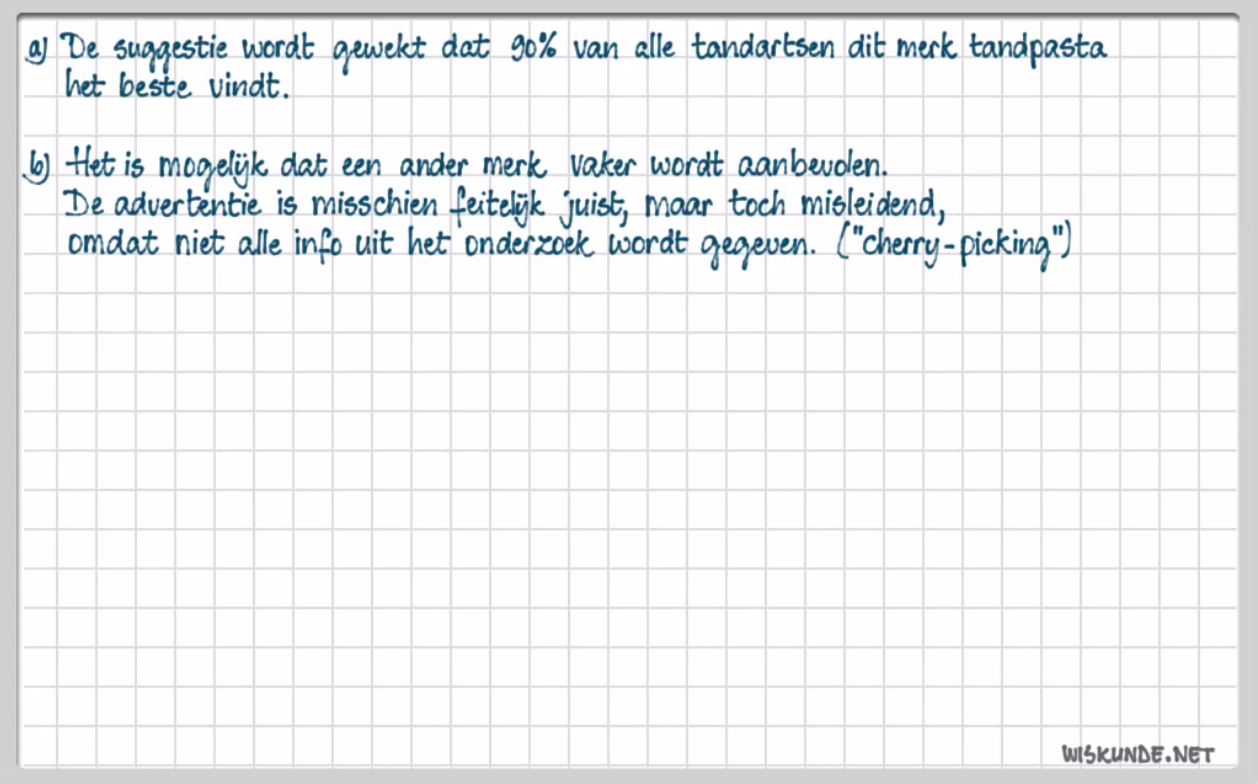 Misleidende statistiek Opgave 58