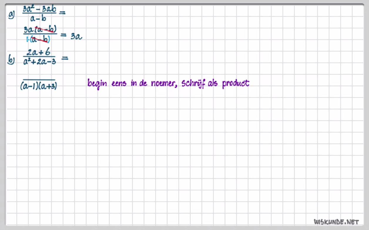 Breuken met letters herleiden Opgave 18