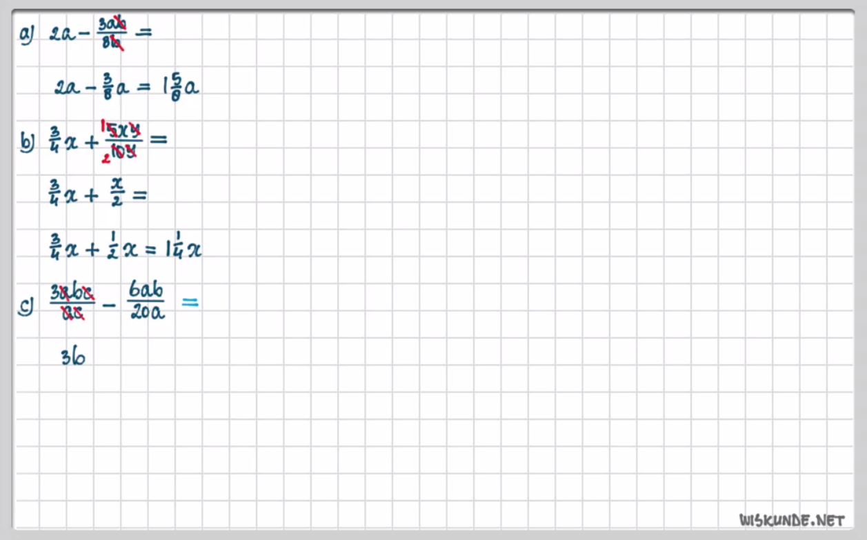 Breuken met letters herleiden Opgave 23