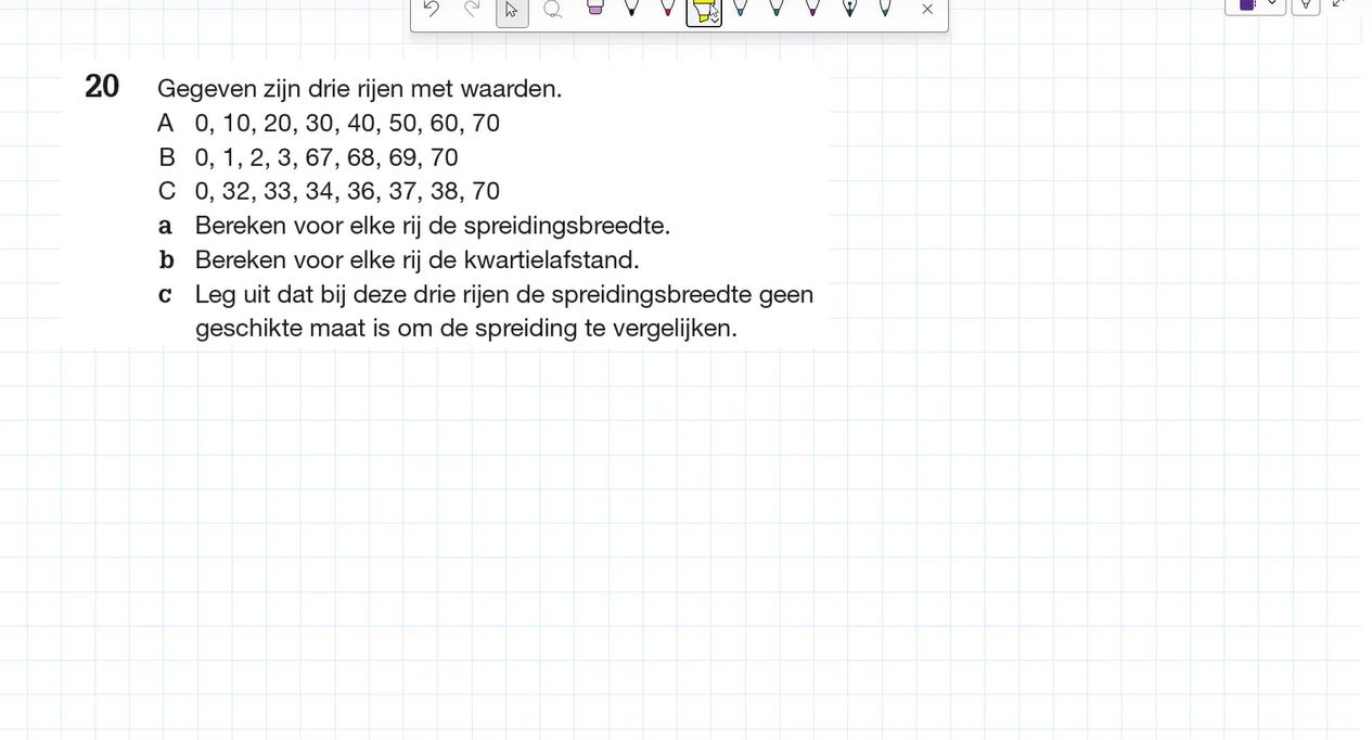 Spreidingsmaten Opgave 20