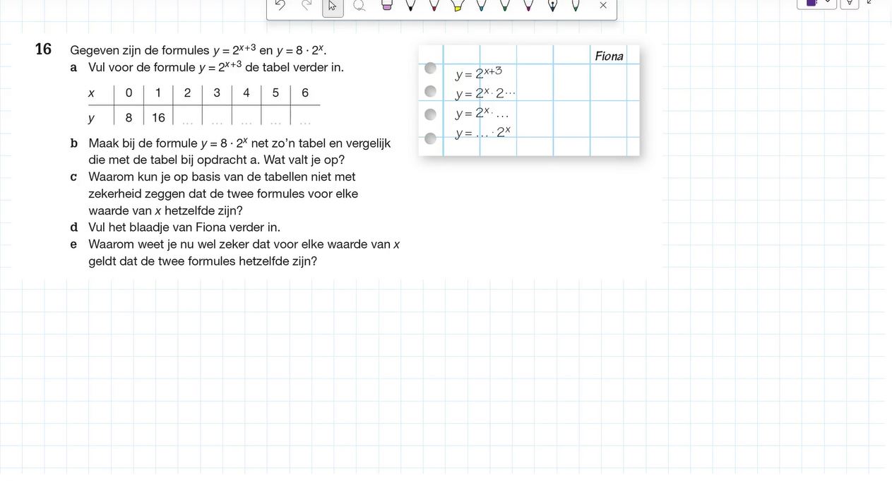 Rekenen met exponenten Opgave 16