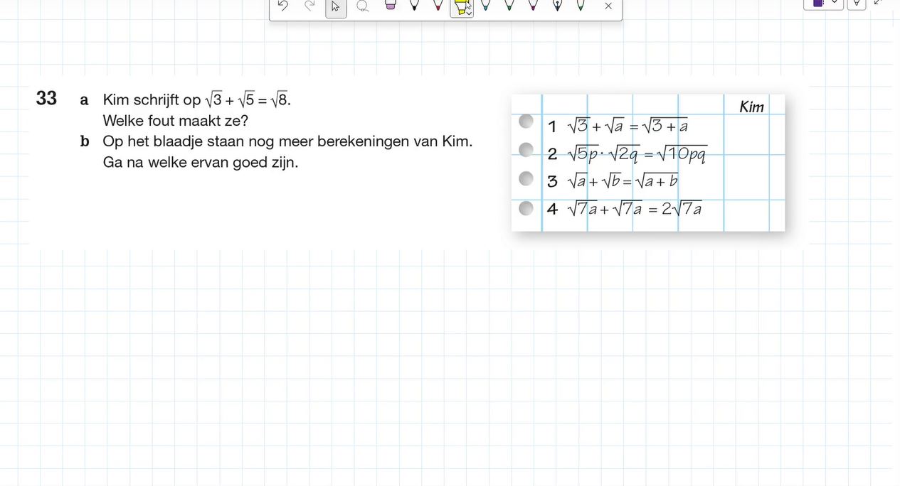 Rekenen met wortels Opgave 33