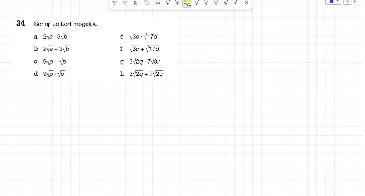 Rekenen met wortels Opgave 34