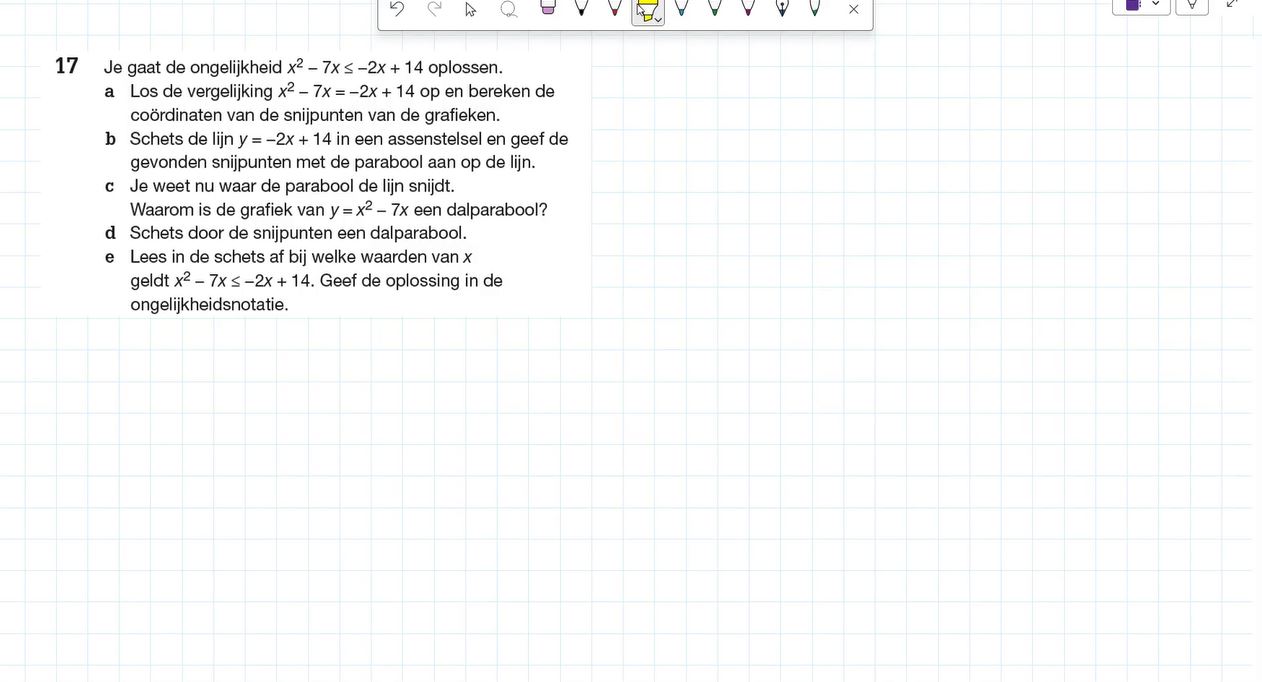 Kwadratische ongelijkheden Opgave 17