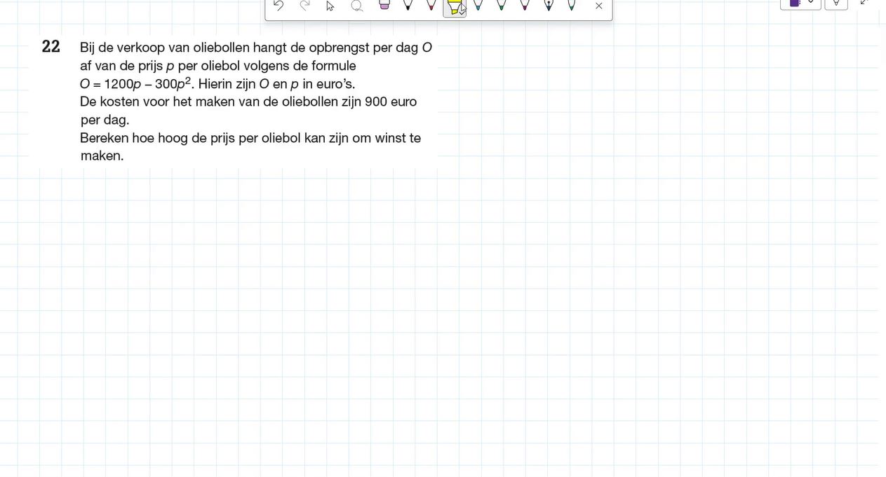 Kwadratische ongelijkheden Opgave 22
