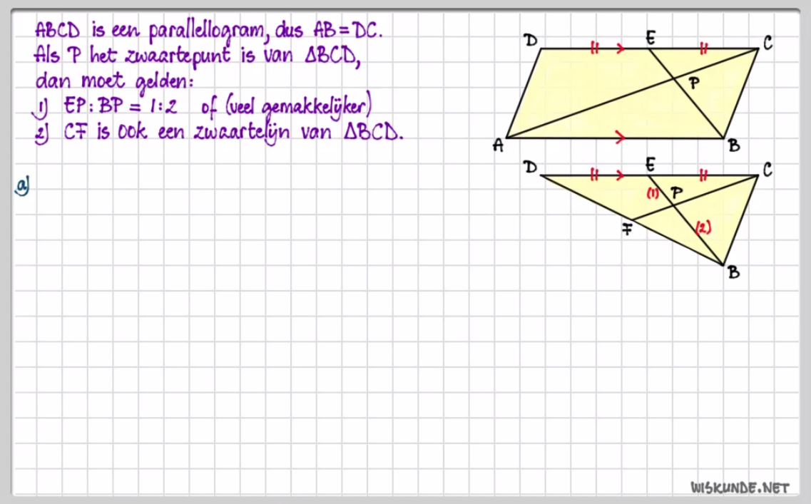Middenparallel en zwaartelijn opgave 59