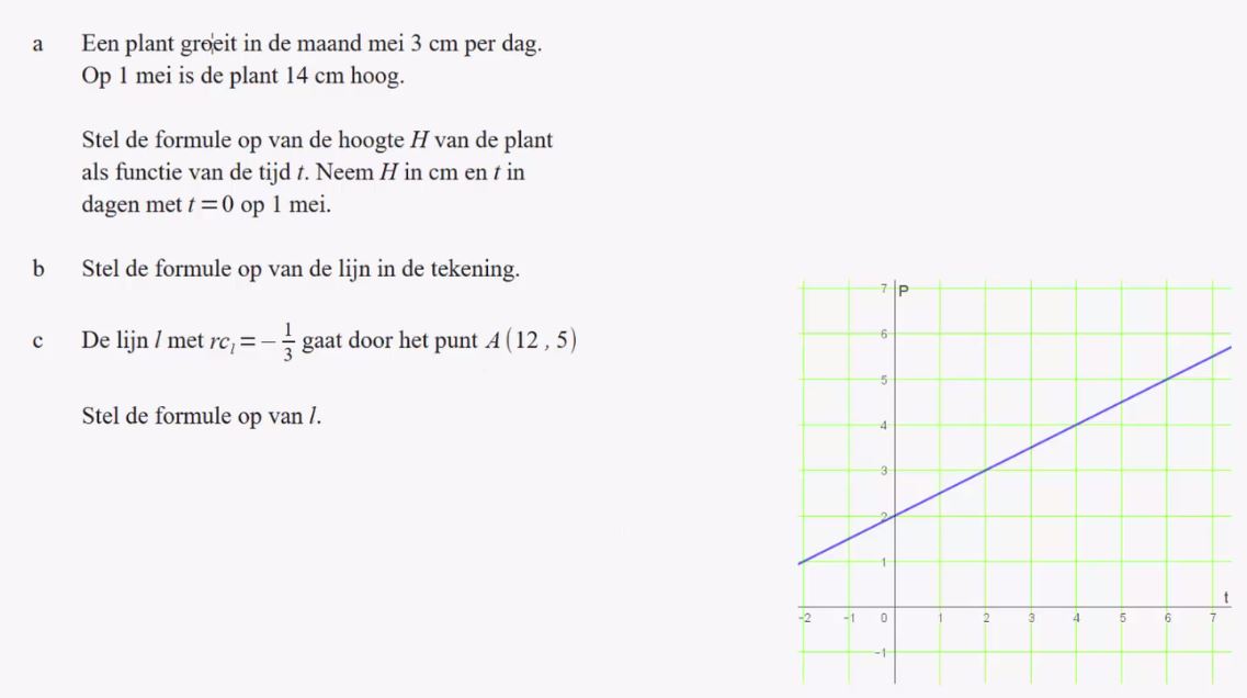Lineaire verbanden Opgave 18