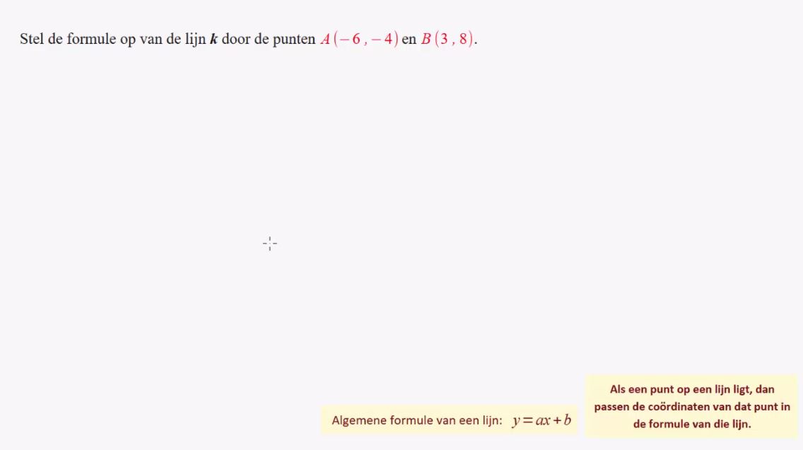 Een lijn door twee gegevens punten Opgave 29