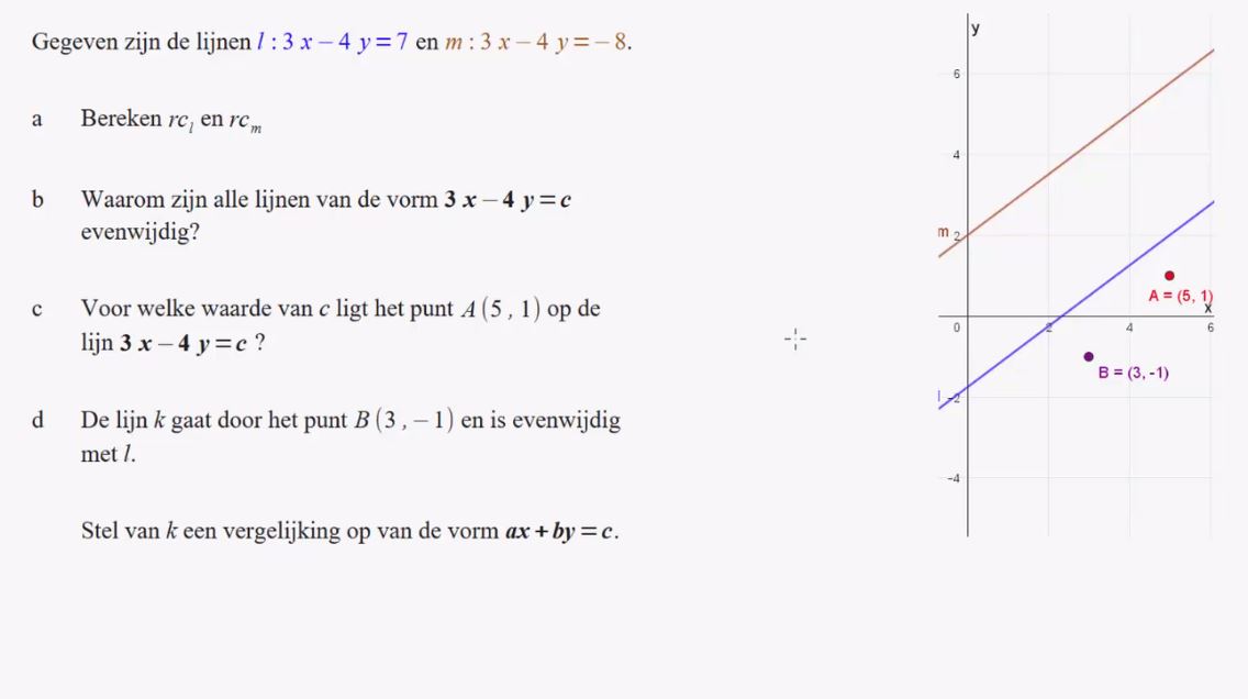 De vergelijking ax + by = c Opgave 38
