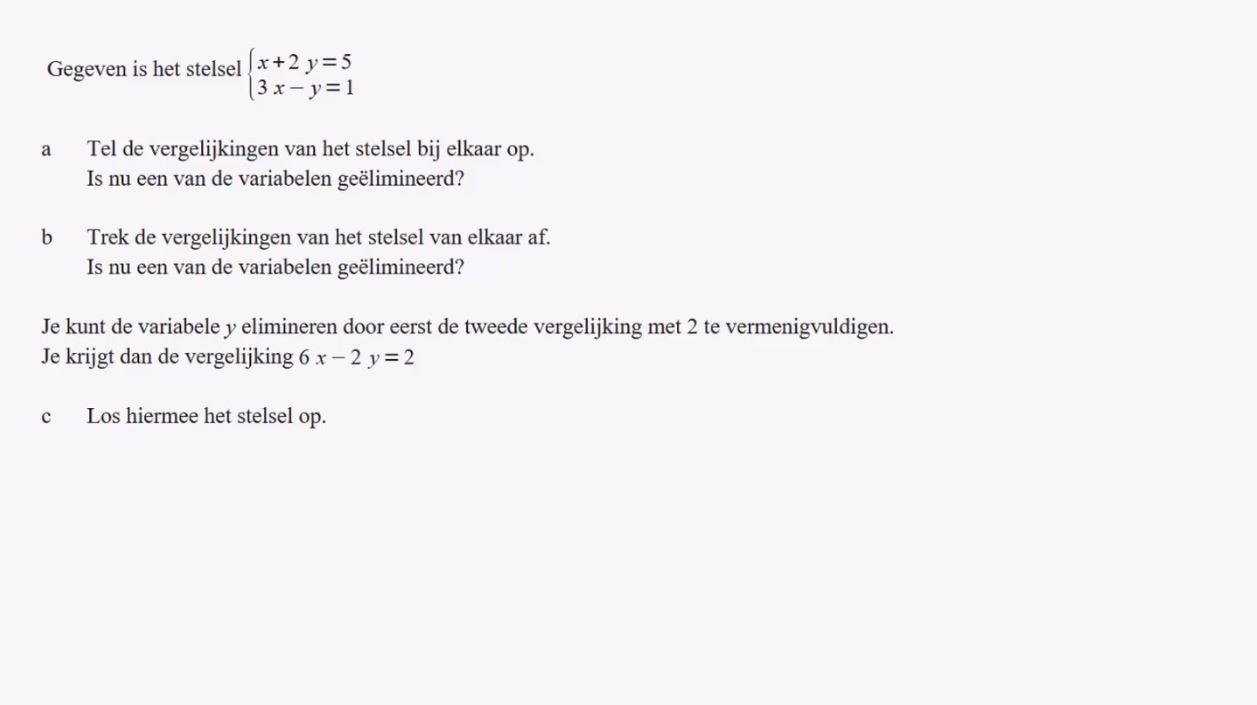 Stelsels vergelijkingen Opgave 53