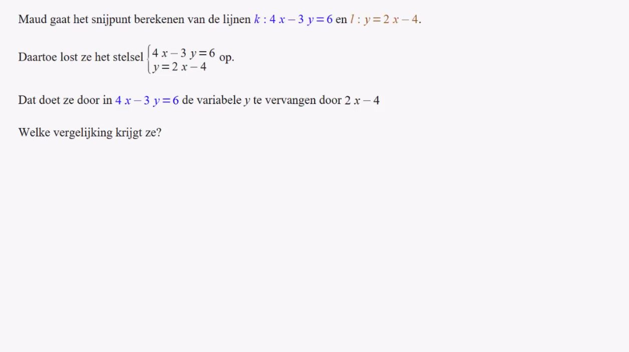 Stelsels vergelijkingen Opgave 61