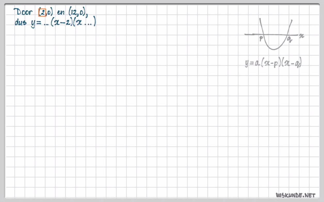 De functie f(x)=a(x-d)(x-e) Opgave 40