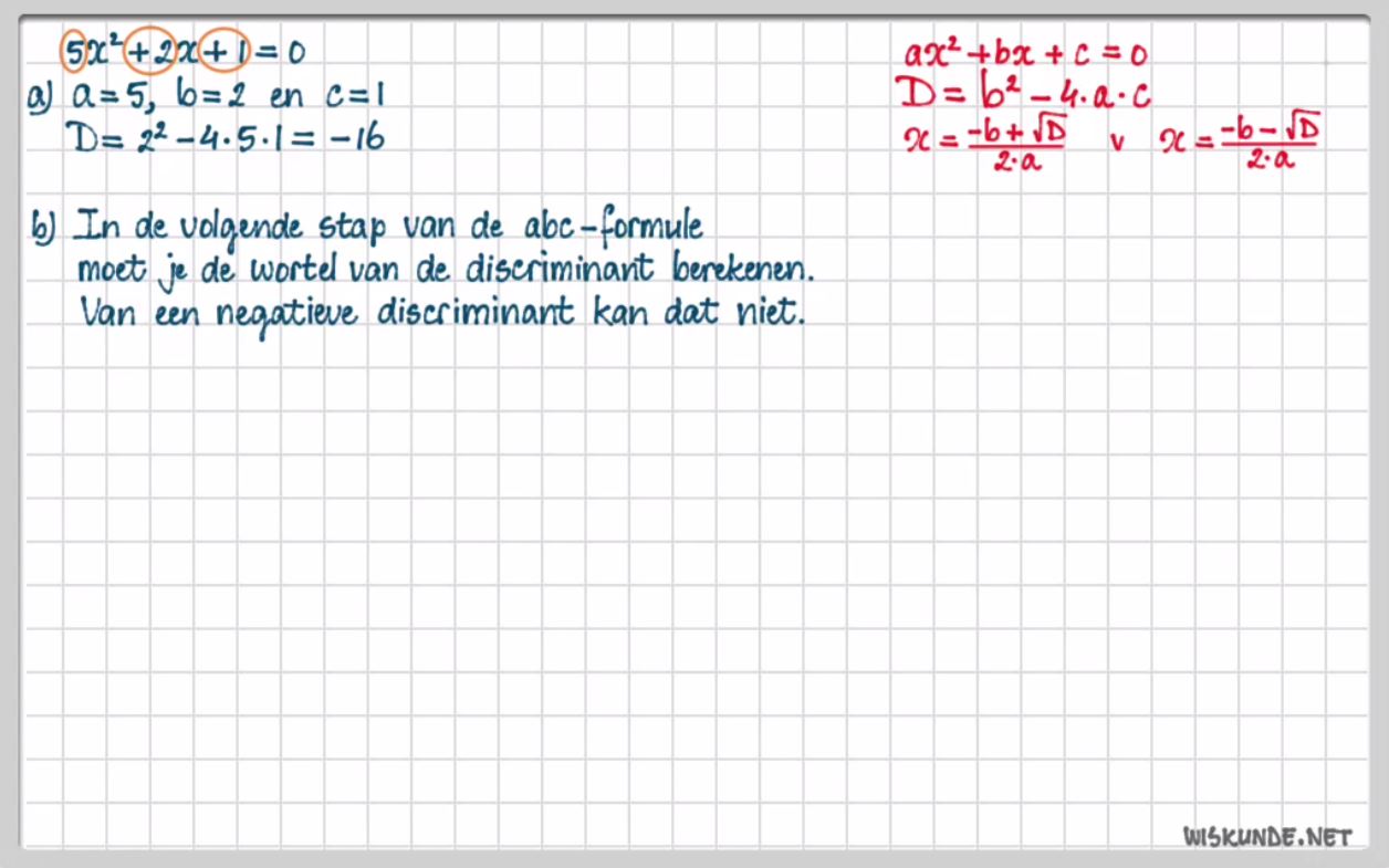 De abc-formule Opgave 63