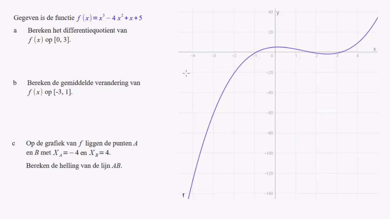 Differentiequotiënt en snelheid Opgave 46