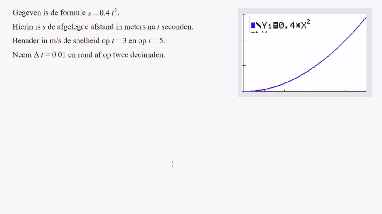 Differentiequotiënt en snelheid Opgave 47