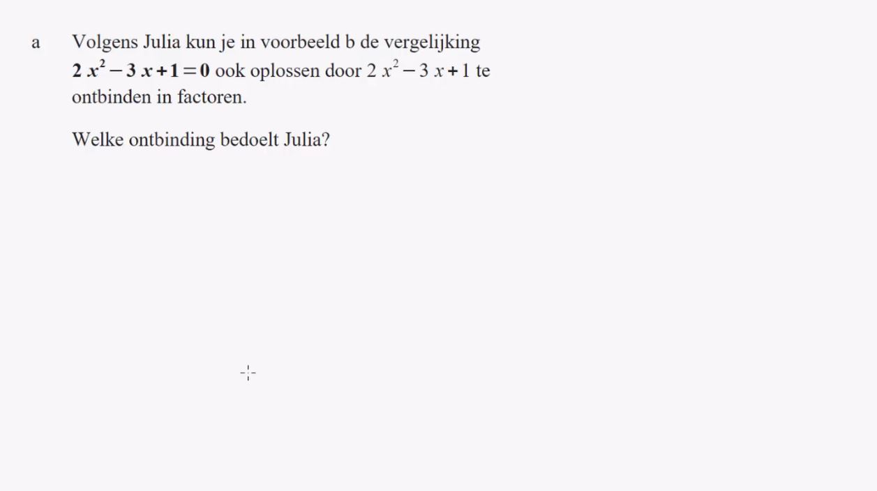 Tweedegraadsvergelijkingen en tweedegraadsfuncties opgave 20