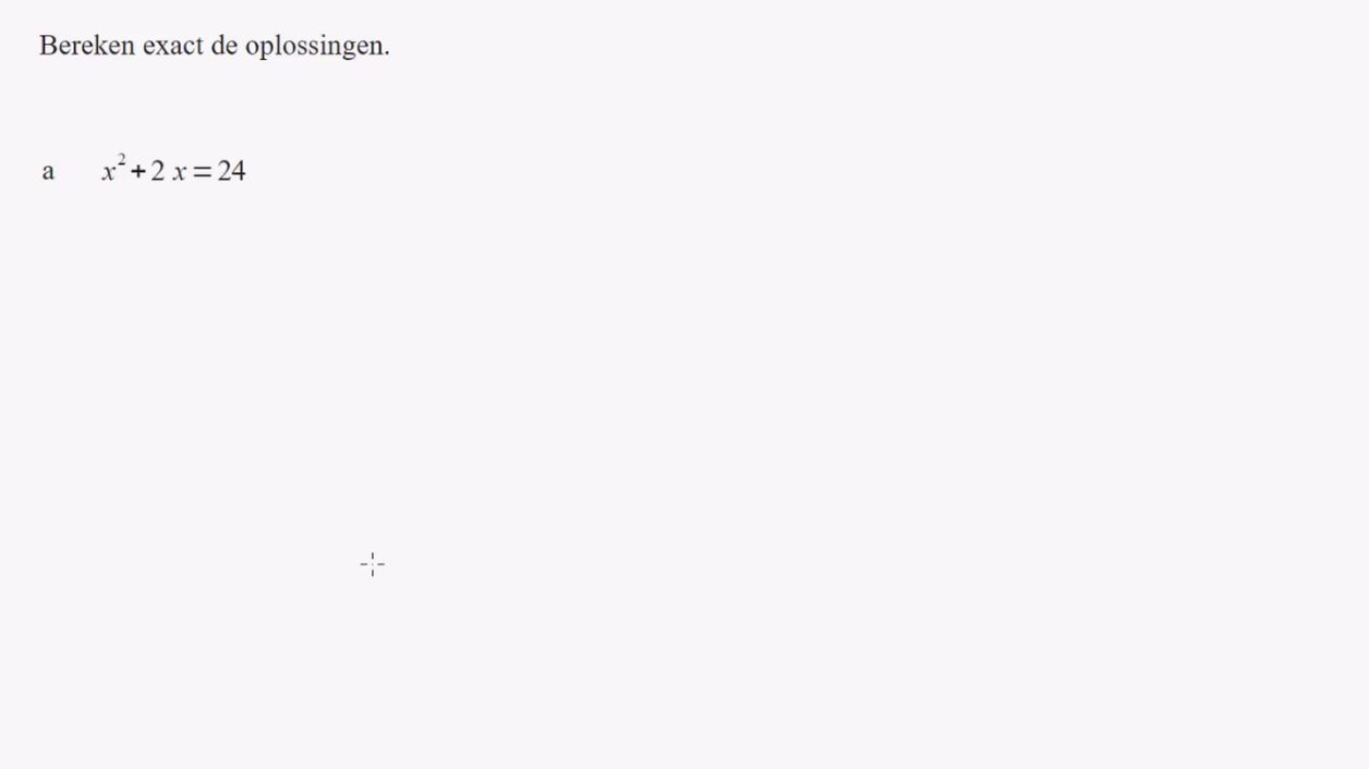 Tweedegraadsvergelijkingen en tweedegraadsfuncties opgave 36