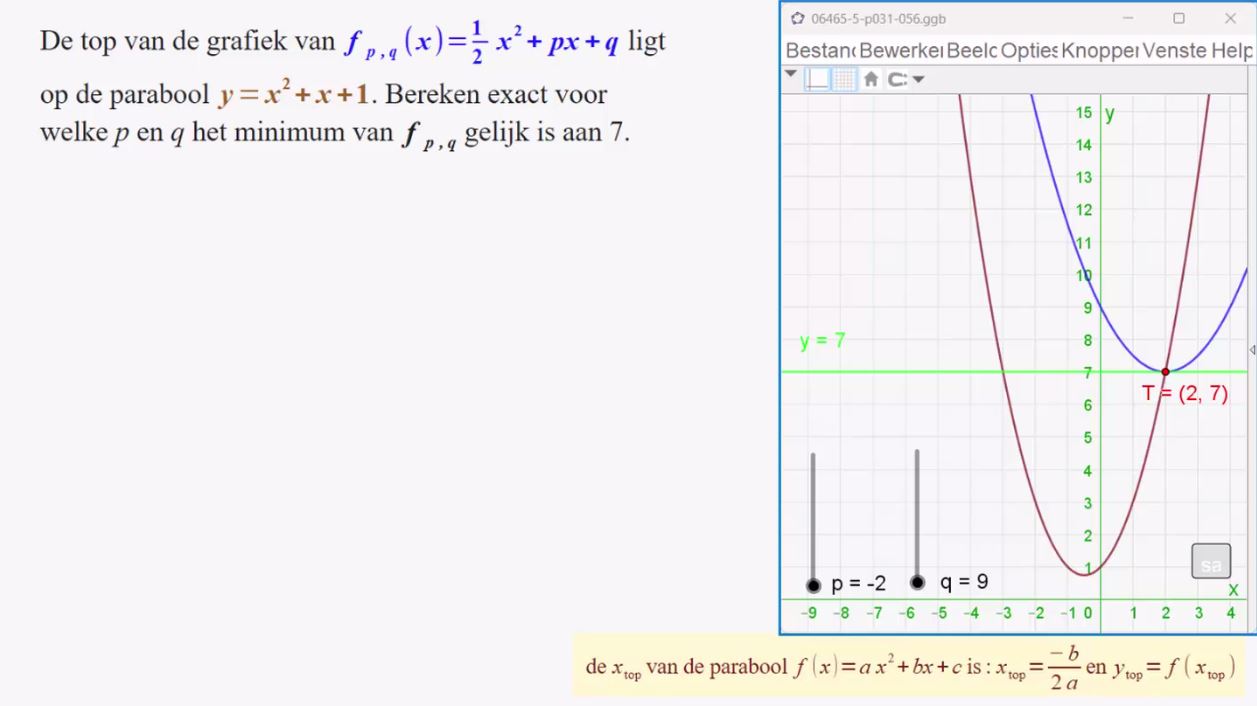 Werken met parameters Opgave 56
