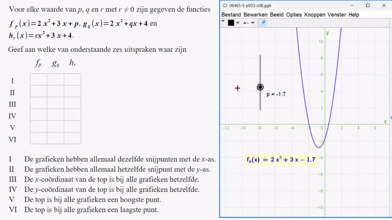 Werken met parameters Opgave 62
