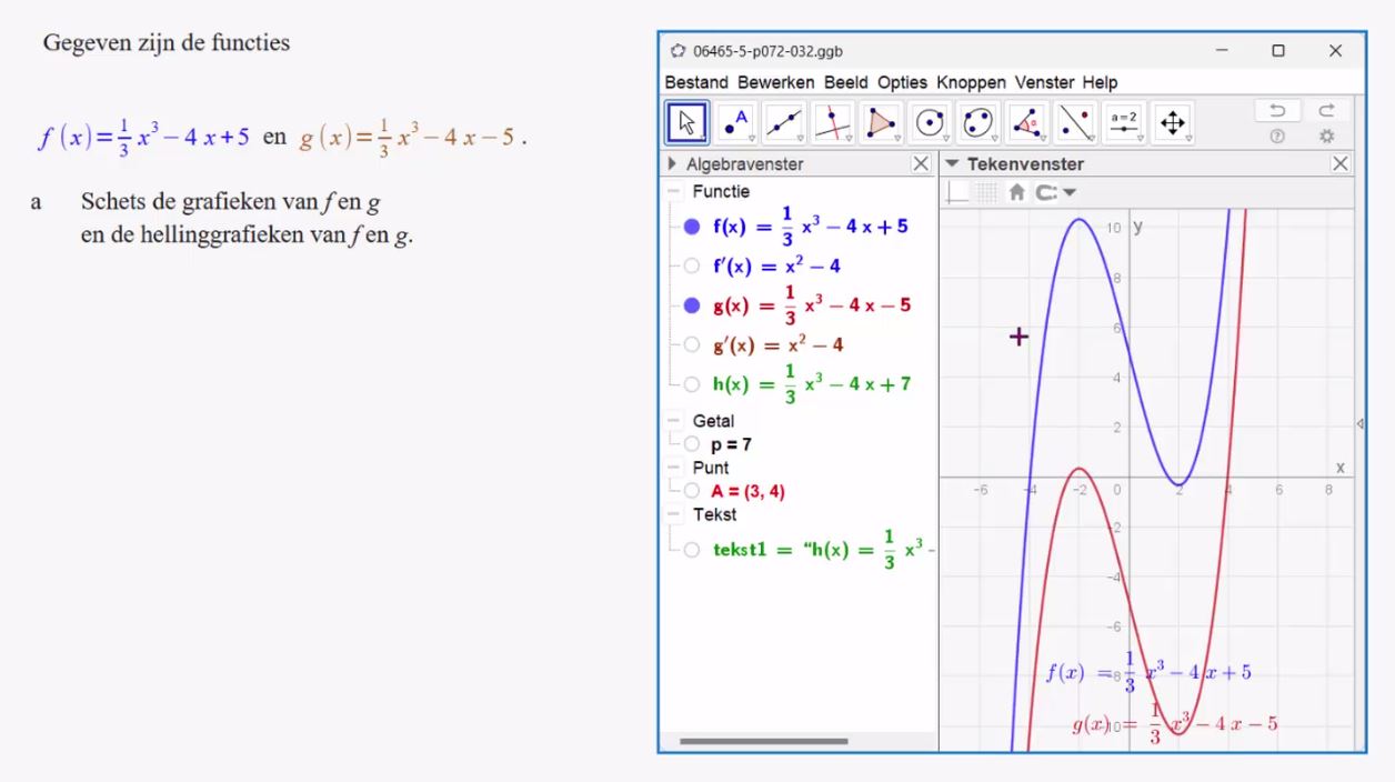 Raaklijnen en hellinggrafieken Opgave 32