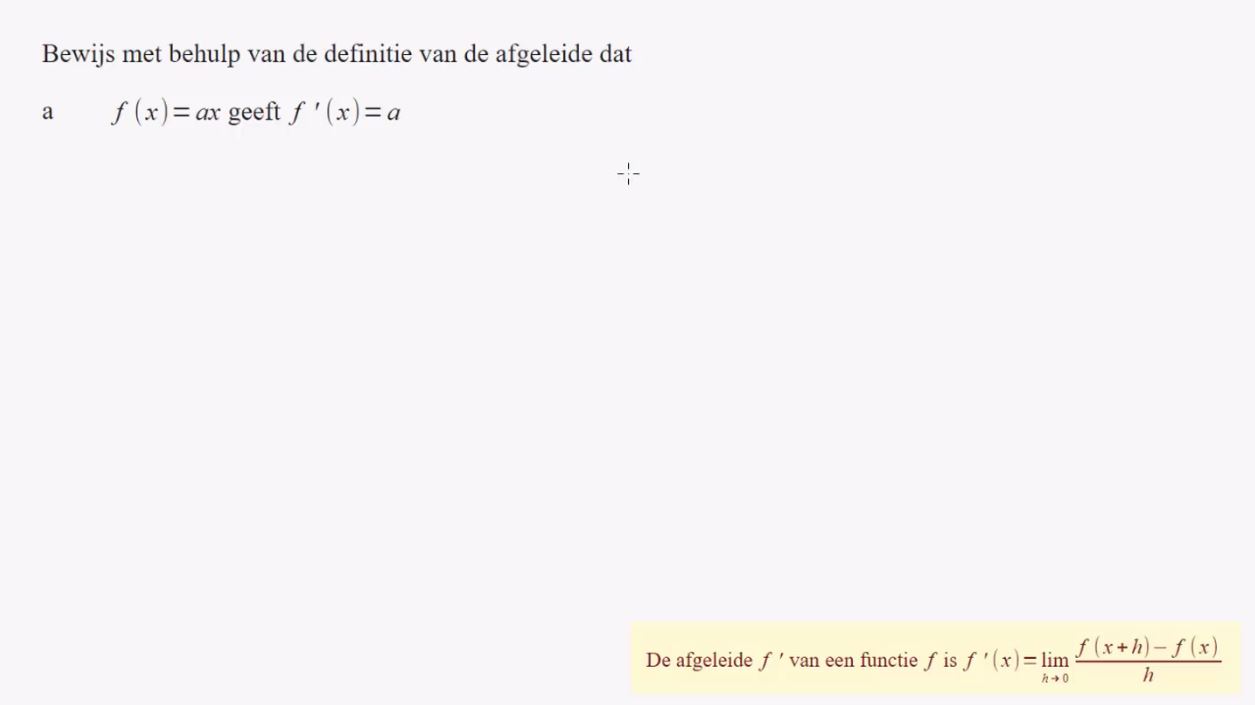 Limiet en afgeleide Opgave 40