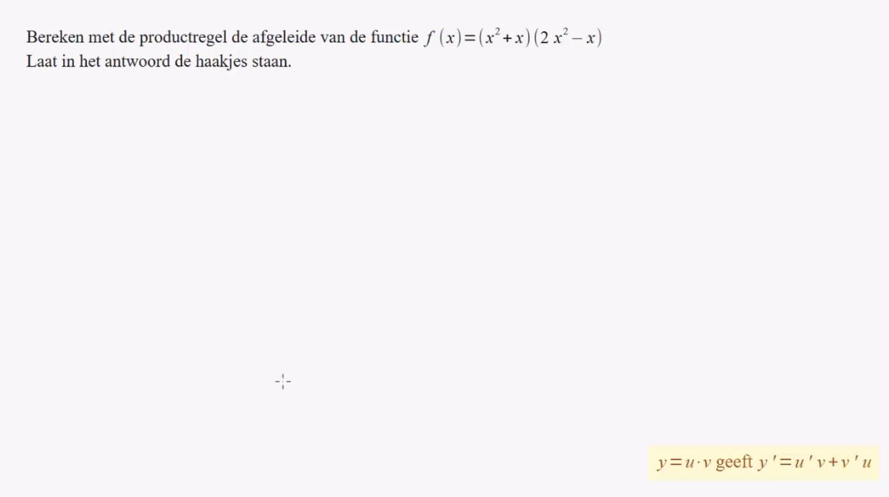 De productregel en de quotiëntregel Opgave 60