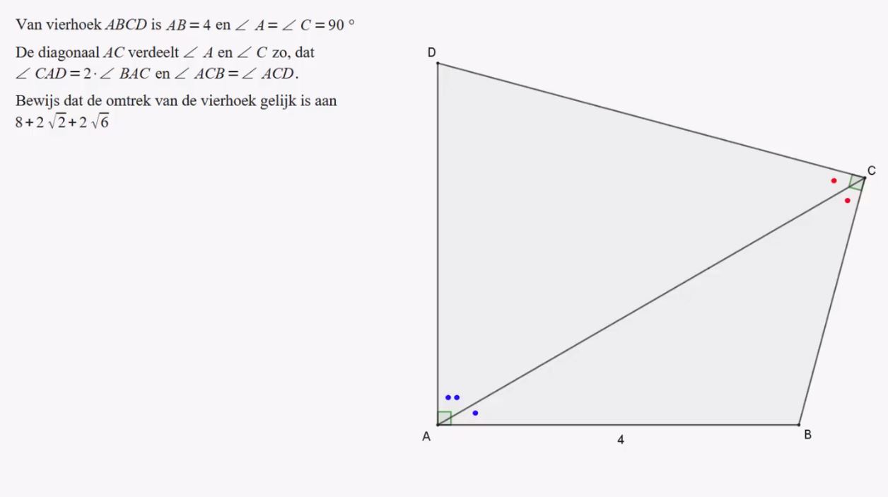 Vergelijkingen in de meetkunde Opgave 55