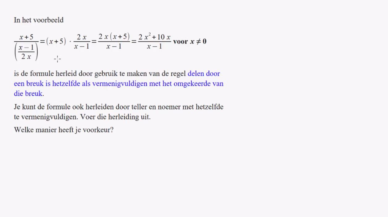 Formules met breuken herleiden Opgave 69