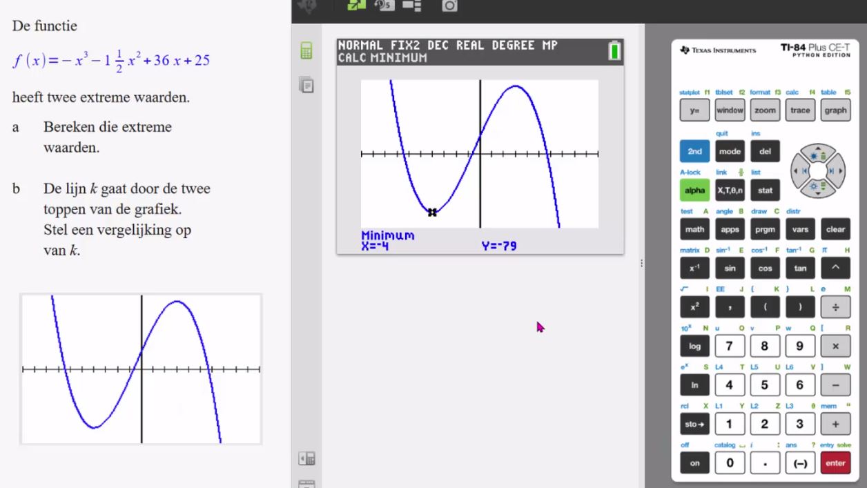 Extreme waarden en wiskundige modellen Opgave 75