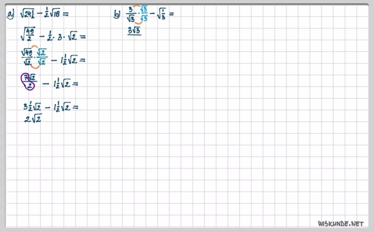 Wortels herleiden opgave 63