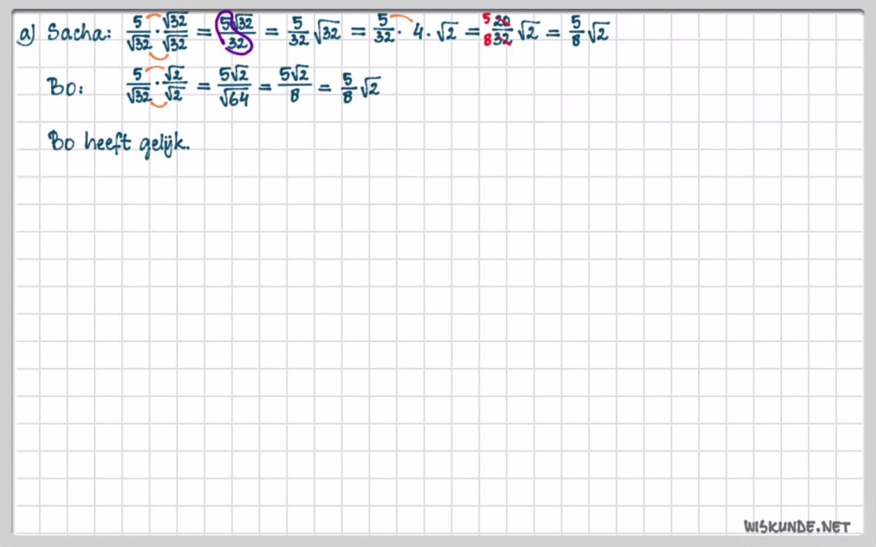 Wortels herleiden opgave 64