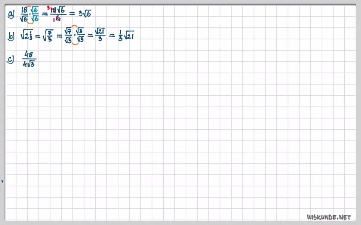 Wortels herleiden opgave 73