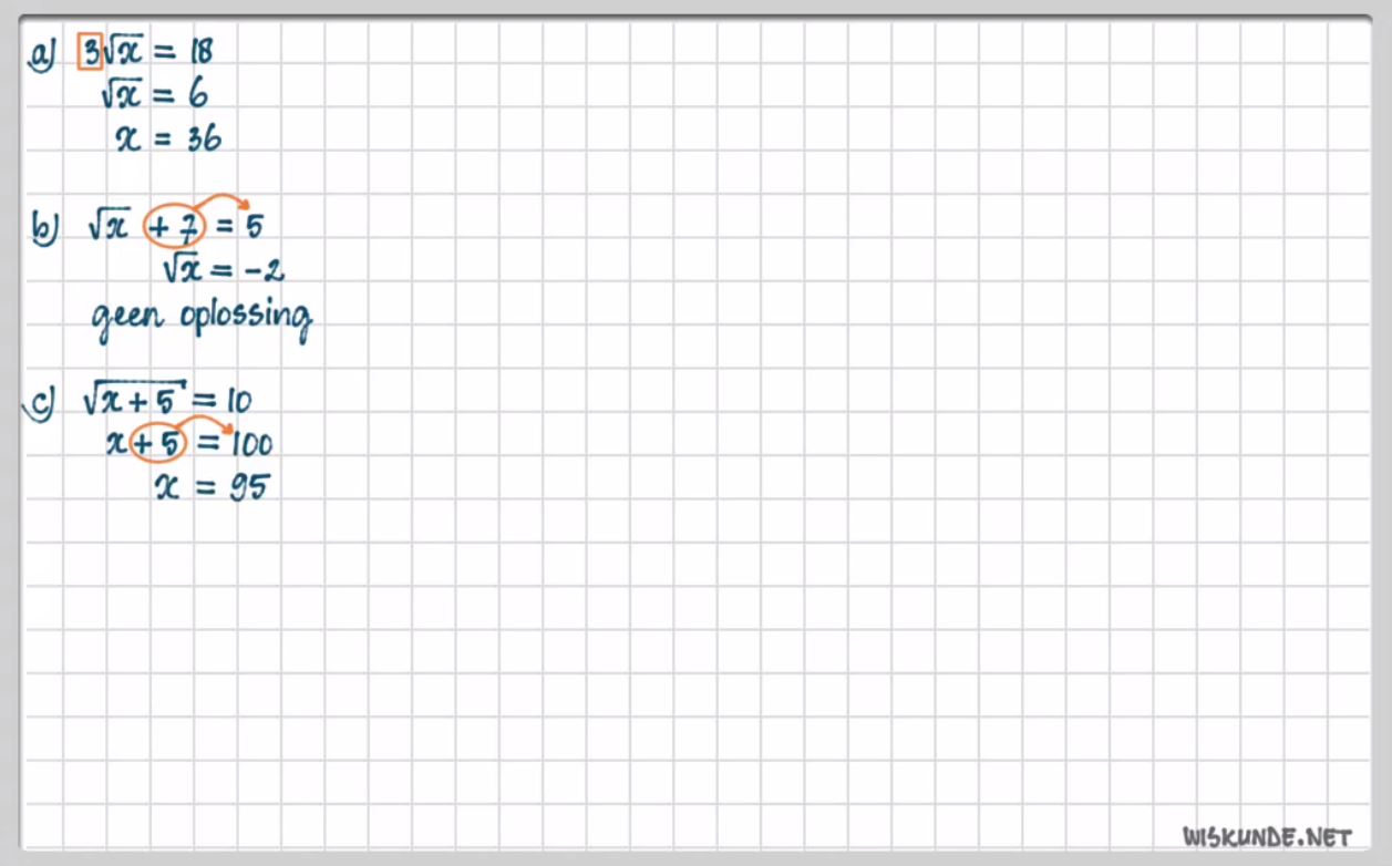 Wortelvergelijkingen Opgave 80