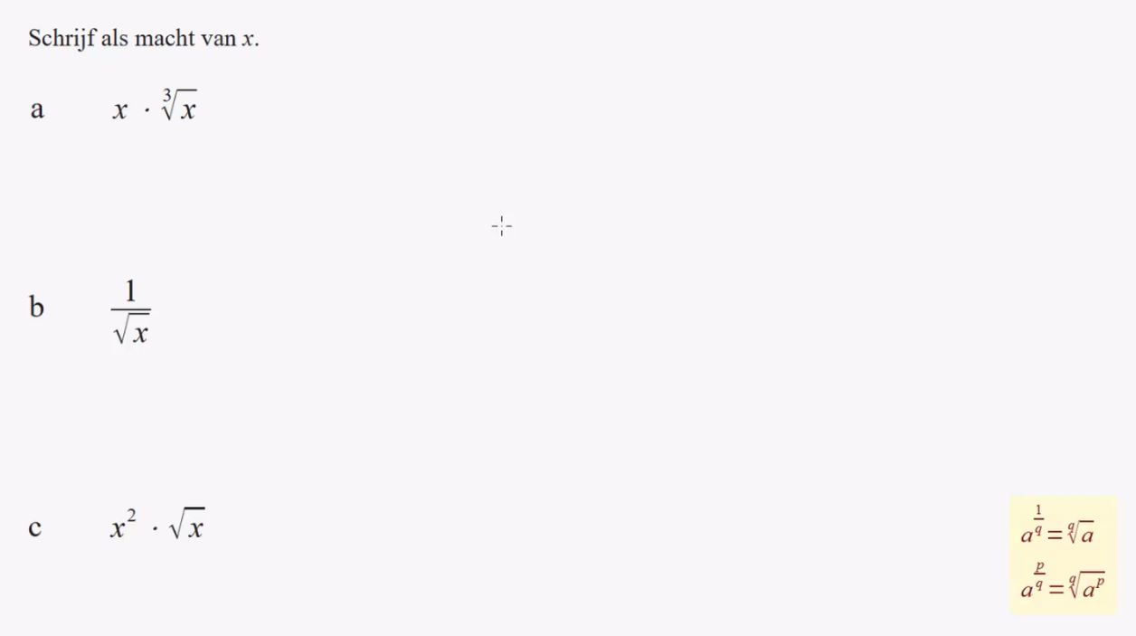 Machten met negatieve en gebroken exponenten Opgave 40