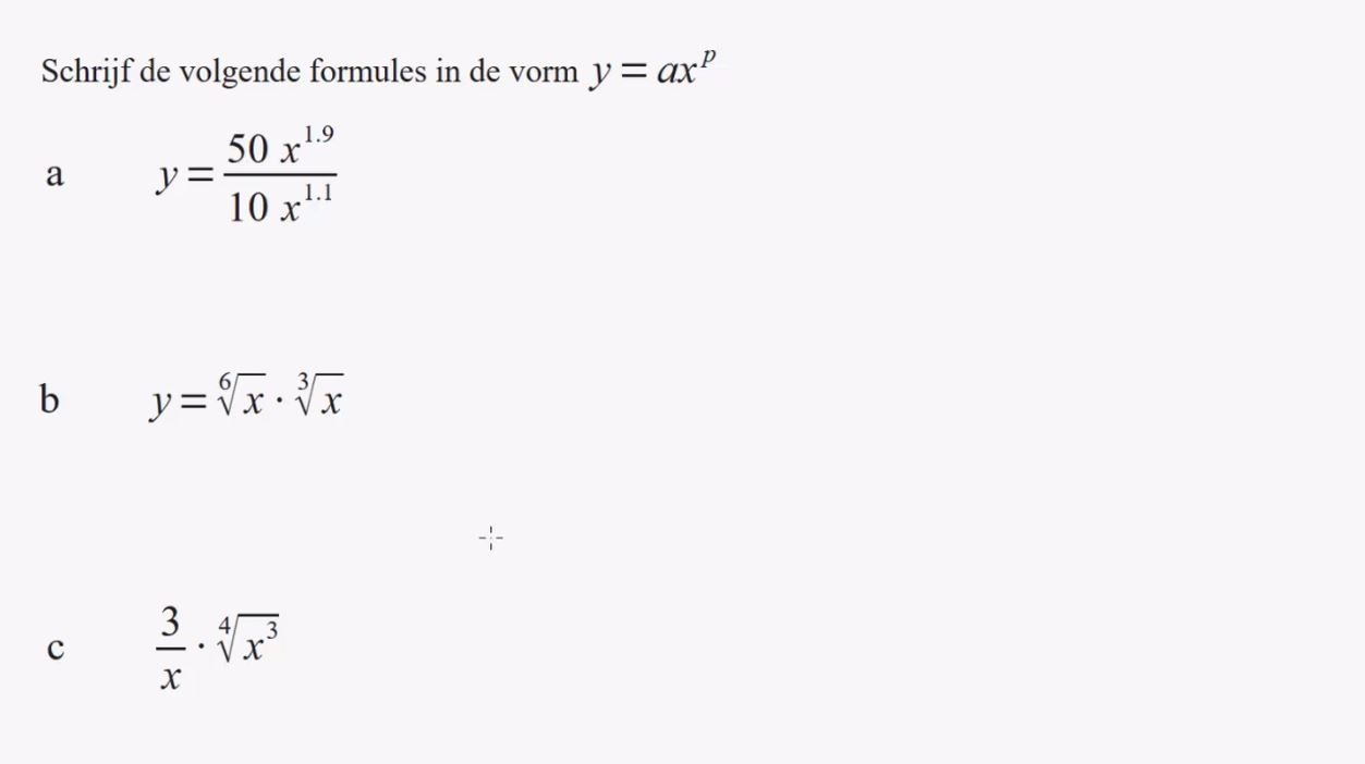 Machten met negatieve en gebroken exponenten Opgave 43