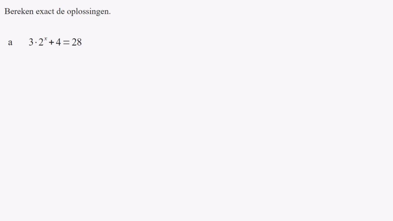 Exponenti&euml;le functies opgave 63