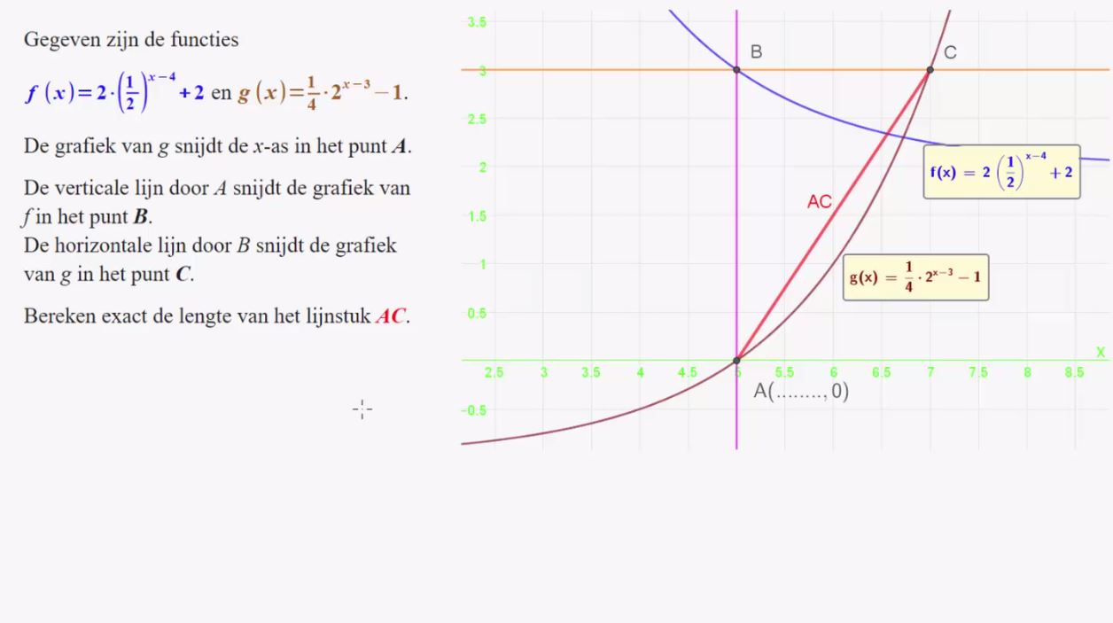 Exponenti&euml;le functies Opgave 71