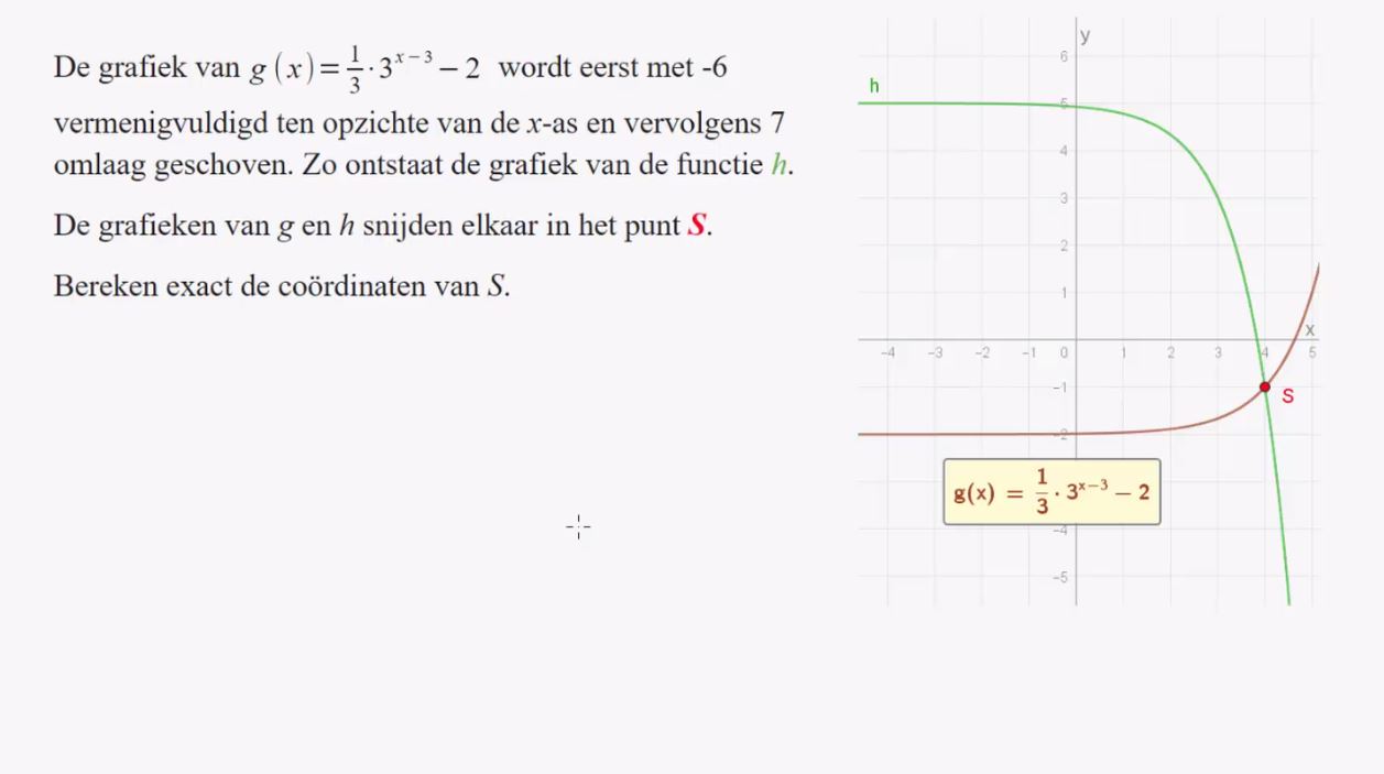 Exponenti&euml;le functies Opgave 72