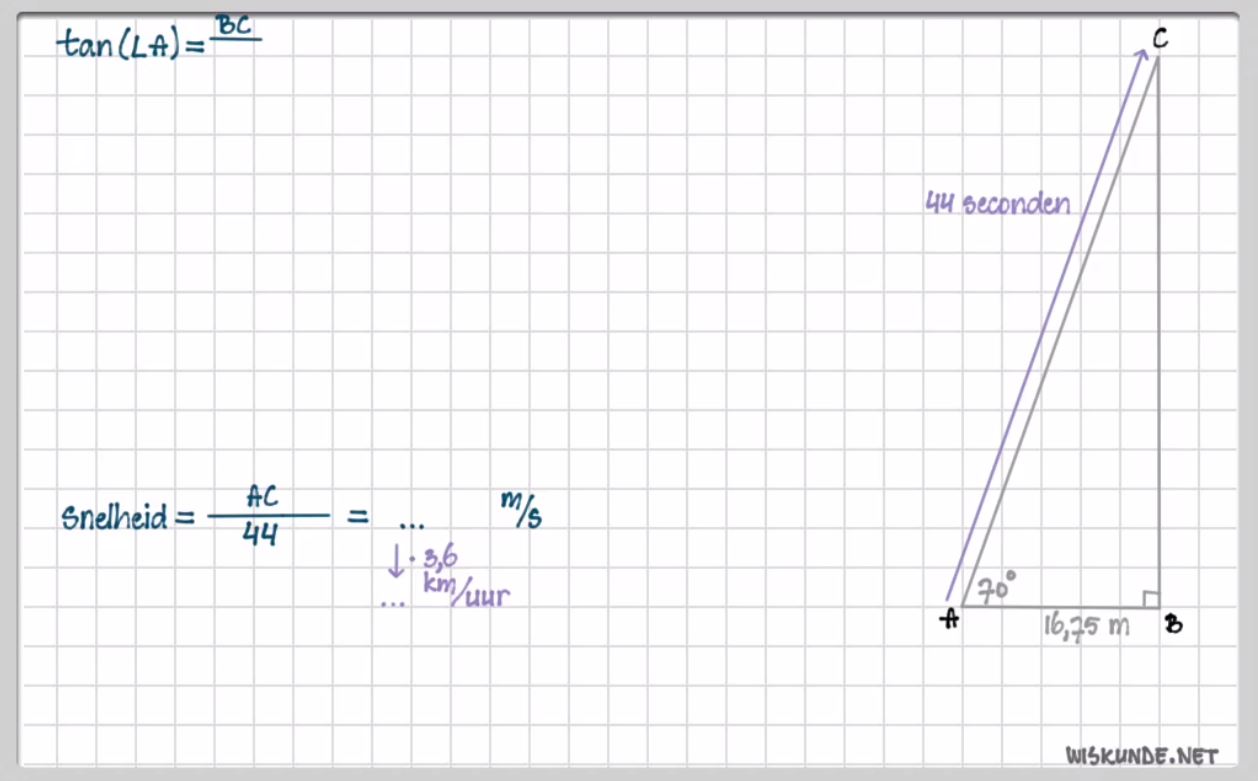 Tangens en hellingshoek Opgave 15