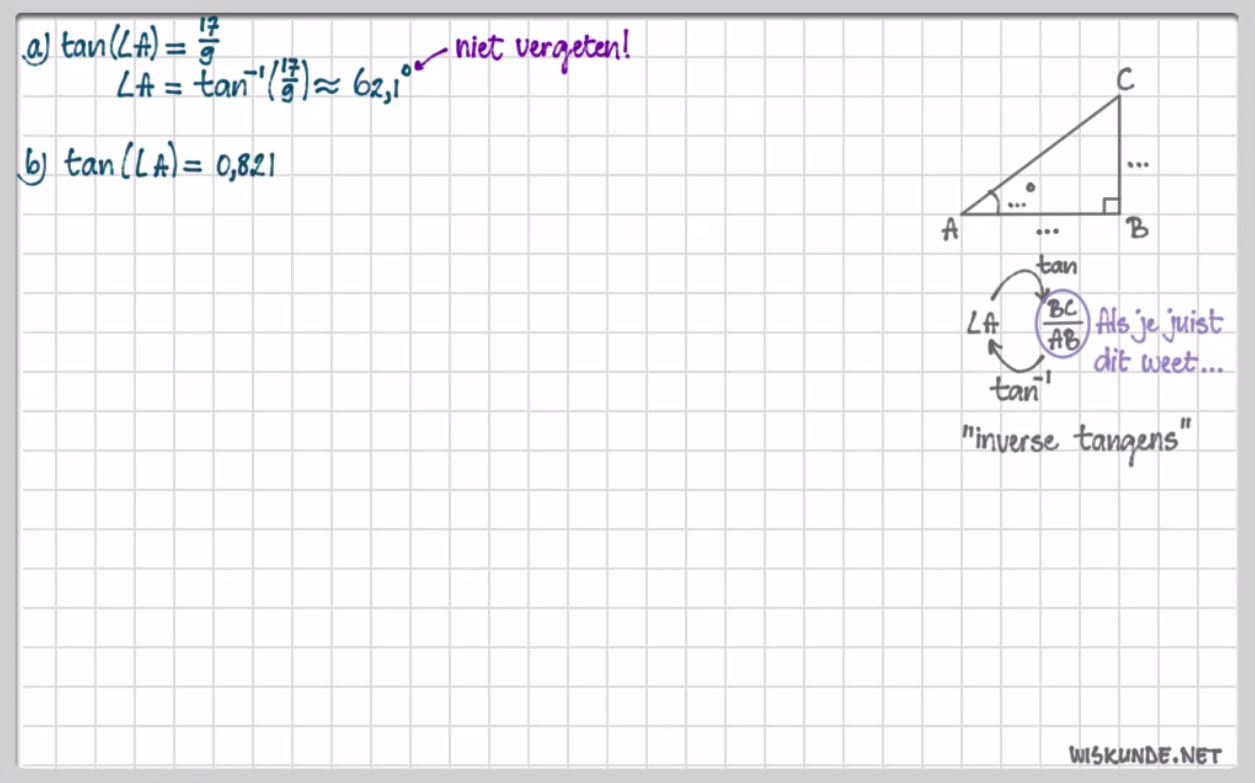 Tangens en hellingshoek Opgave 17