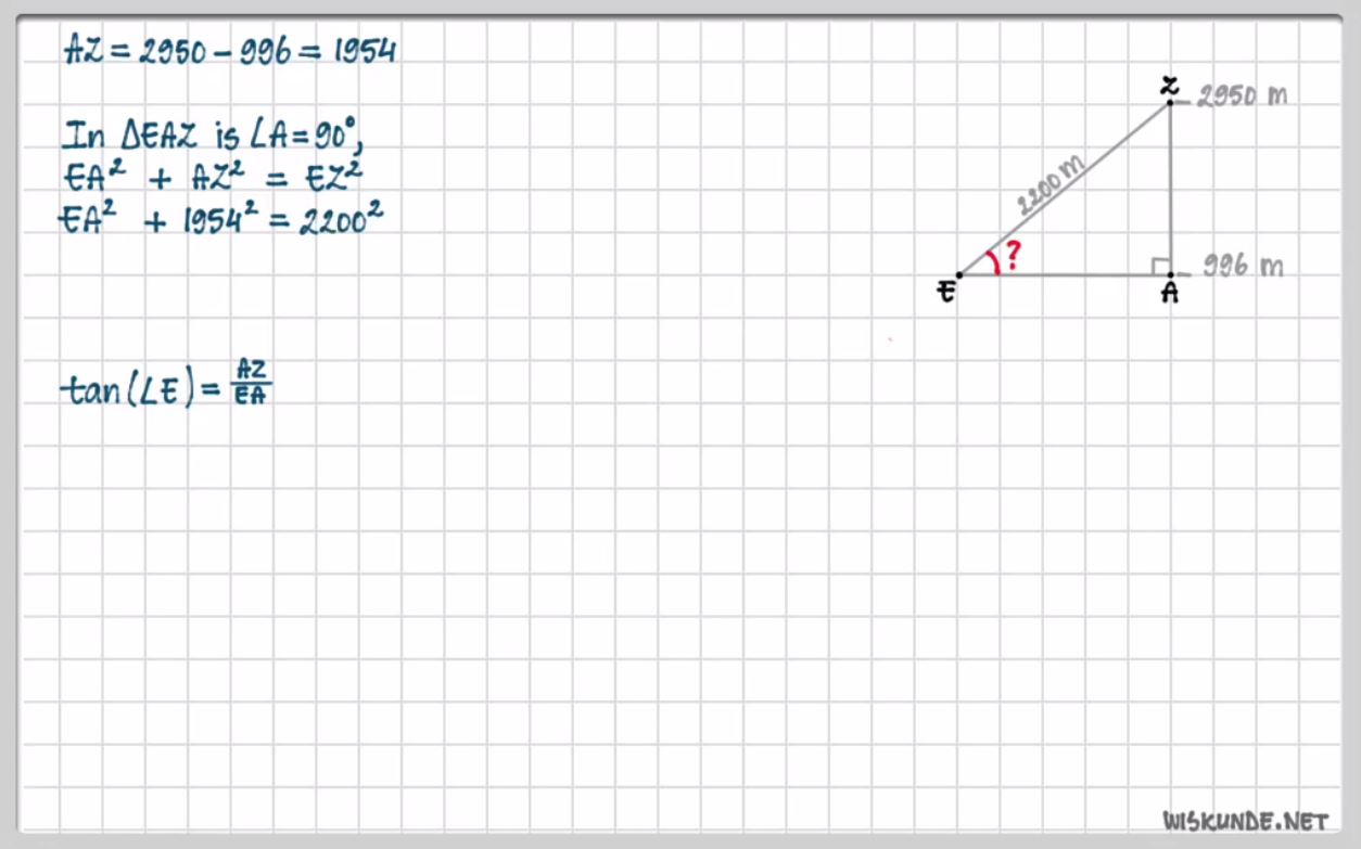 Tangens en hellingshoek Opgave 21
