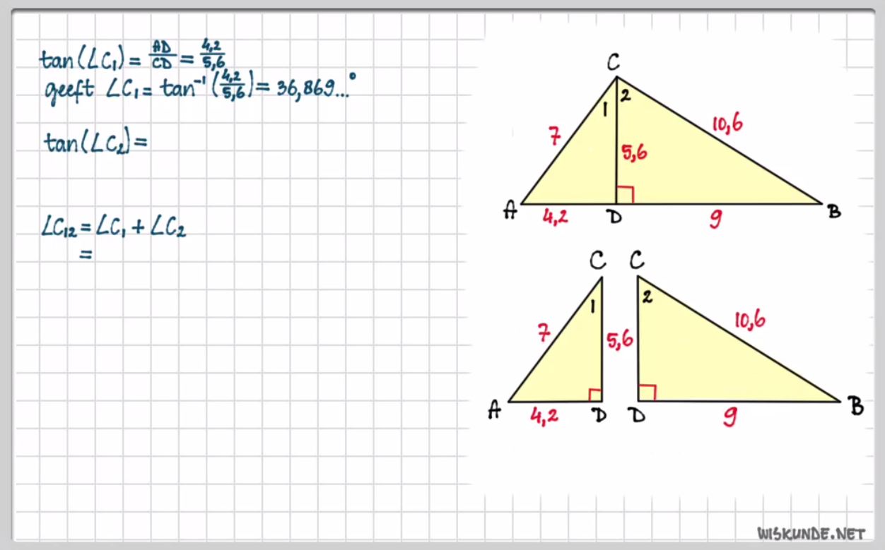 Berekeningen met de tangens Opgave 28