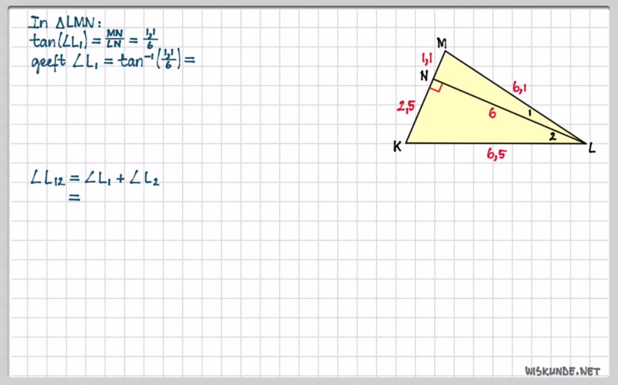 Berekeningen met de tangens Opgave 29