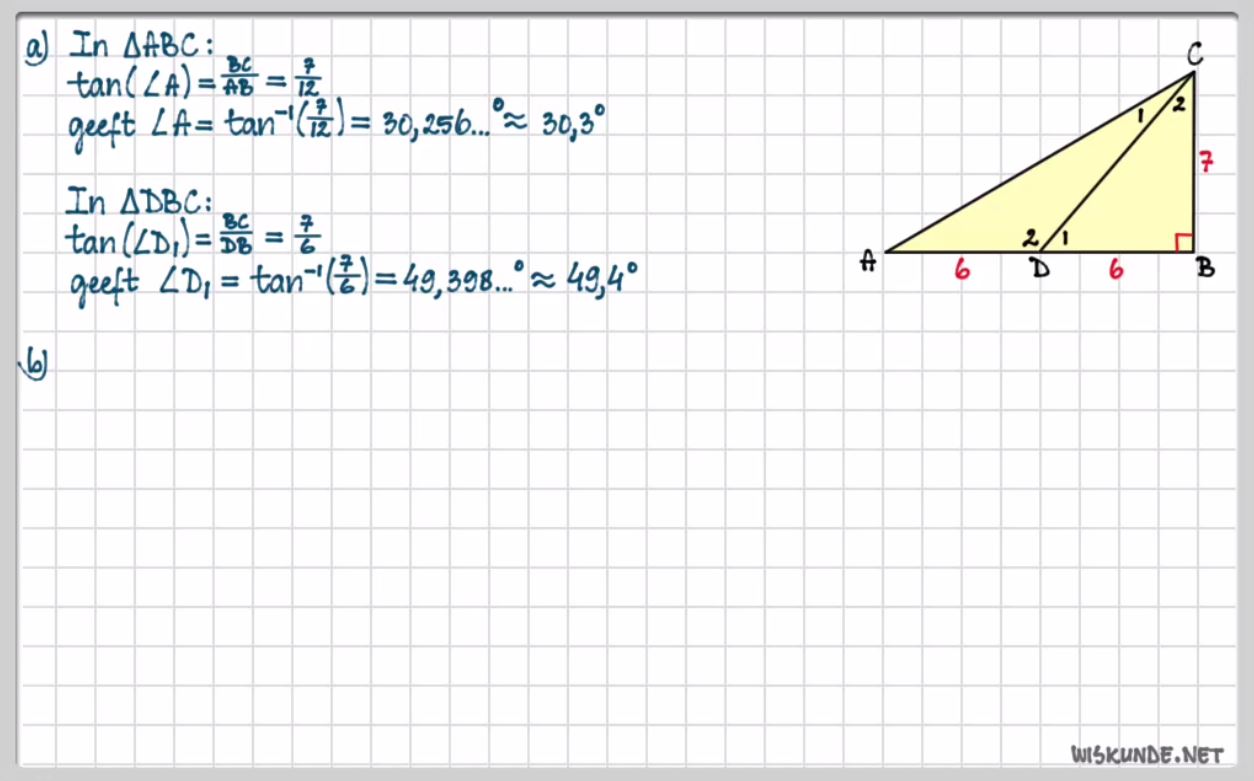 Berekeningen met de tangens Opgave 30