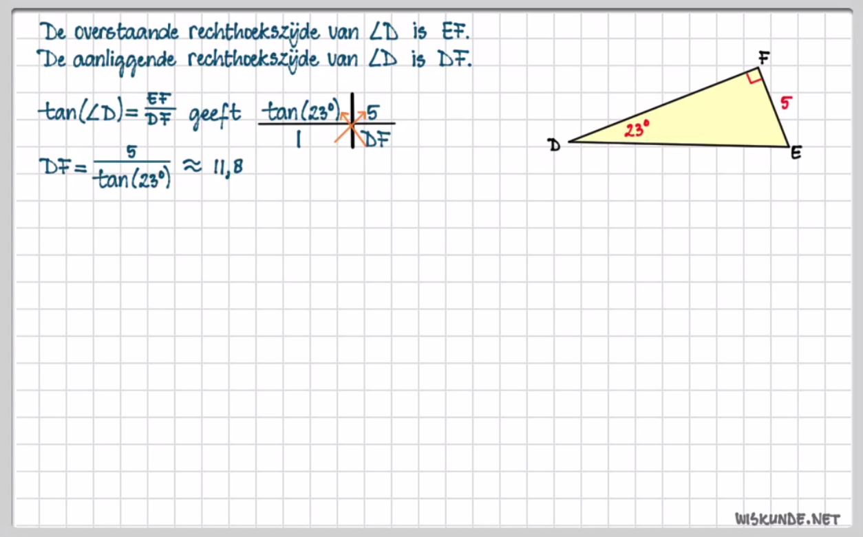 Berekeningen met de tangens Opgave 33