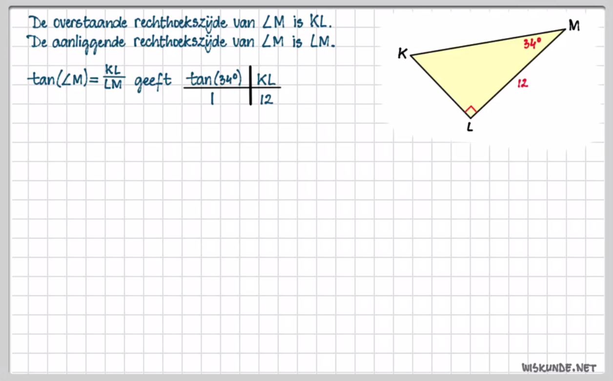 Berekeningen met de tangens Opgave 34